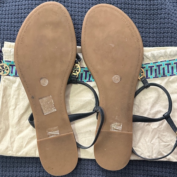 Tory Burch Navy and Gold Sandals - Picture 3 of 5